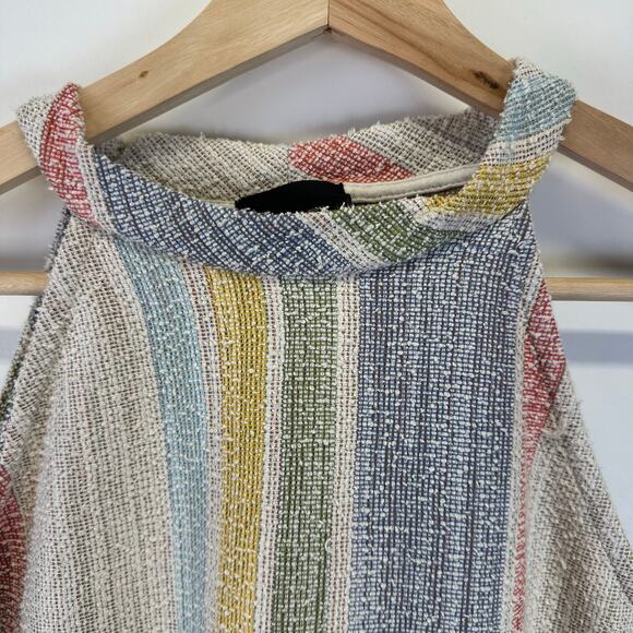 W5 Multicolored Vertical Stripe Button Back Womens Halter Tank Top Size Large - Picture 4 of 11